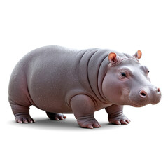 Obraz premium Chubby baby hippo isolated on transparent background