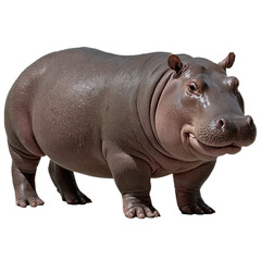 Fototapeta premium Chubby adult hippo isolated on transparent background