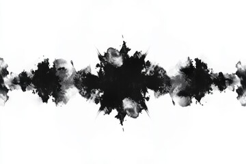 Abstract black ink blot is isolated on white background