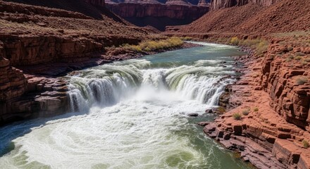 Grand Falls Arizona: Chocolate River Cascading Through Red Rock Canyon
