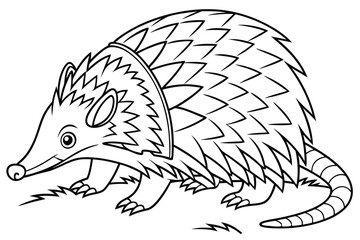 coloring page line art the tenrec black vector