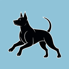 Bold Silhouette of a Dog, Guard Dog in Motion