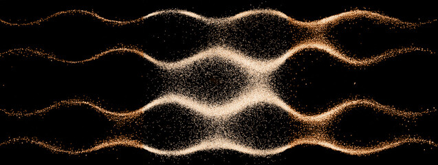 Abstract Vibration Field Banner in black and gold © simoarshara