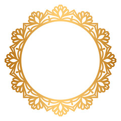 Golden circle frame border mandala	