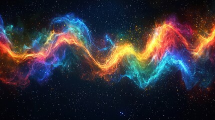 Colorful energy wave, cosmic background, abstract art, design element