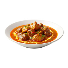Aromatic Chicken Curry in a White Bowl.