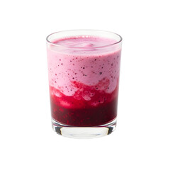 Layered Berry Smoothie in Glass Cup.