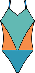 vector illustration of colorful striped swimsuit