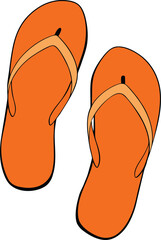 orange flip flops