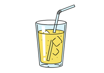 vibrant  glass of lemonade with a straw featuring the text 'Zesty Sober Sip' Clean lines and bright colors create a refreshing and modern aesthetic 