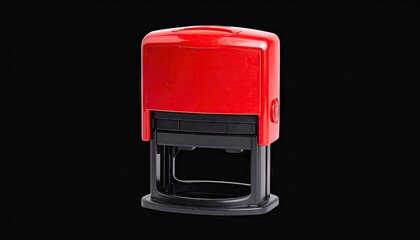 Red stamp on a black background