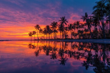 Obraz premium Tropical Sunset Reflection