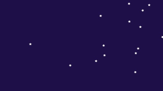 White stars flying across the night sky, starfall in the galaxy, stars in space