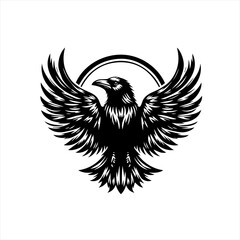 Obraz premium Raven with spread wings