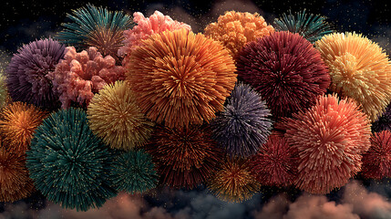 Obraz premium fireworks in the city