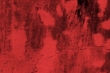 Red background, Rough textured red wall with visible cracks and dark abstract patterns, ideal for...