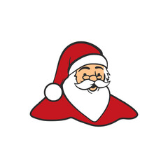 Cheerful Santa Claus graphic with a hat, beard, and spectacles makes a joyful festive design element.