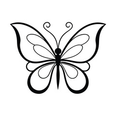 Fototapeta premium decorative-butterfly-icon-include-after-on-white-b.eps