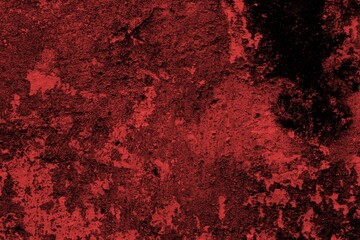Red background, Rough textured red wall with visible cracks and dark abstract patterns, ideal for...