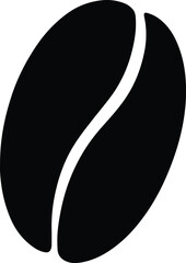 Silhouette Coffee bean single symbol icon simple Vector Illustrator
