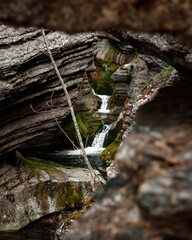 Water flowing through the canyon