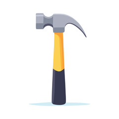 Cute hammer tiptoeing softly flat vector