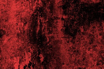 Red background, Rough textured red wall with visible cracks and dark abstract patterns, ideal for...