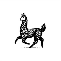 Fototapeta premium Llama with tribal pattern