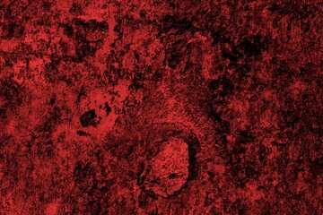 Red background, Rough textured red wall with visible cracks and dark abstract patterns, ideal for...