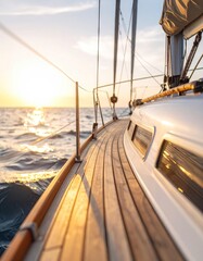 Sailing boat at sunrise