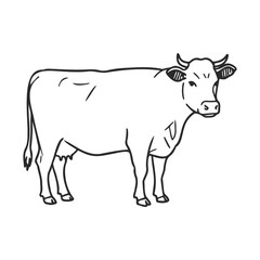 Black and white cow outline
