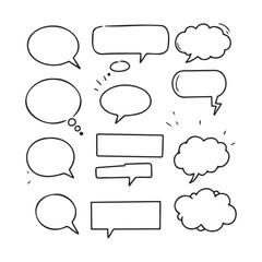 Set of blank speech and thought bubbles for creative designs