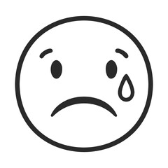 Fototapeta premium Sad face emoji with tear symbolizing sadness and emotion