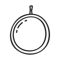 Simple black and white grapefruit icon with detailed outline