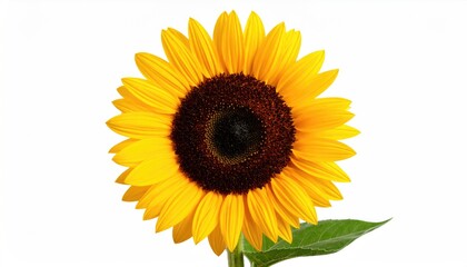 Obraz premium Close-up of a sunflower against white