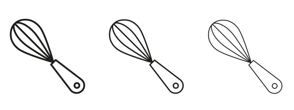 Whisk icon. black strokes lines vector pack for graphic work