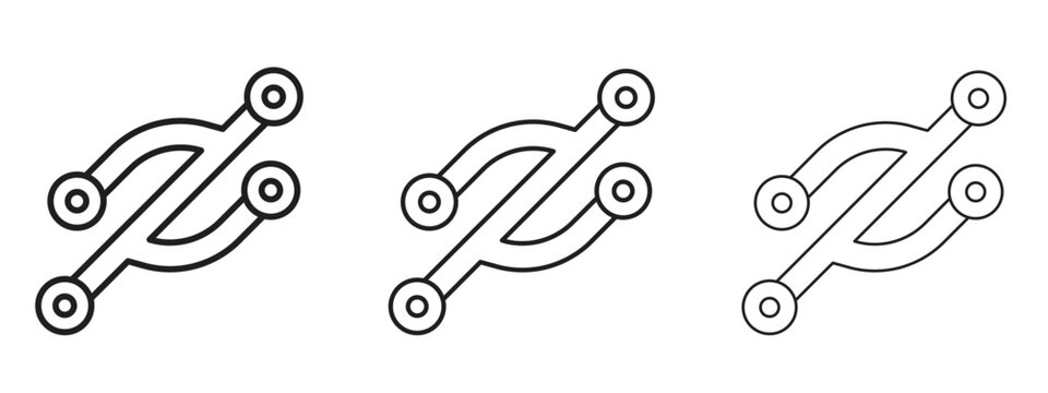 Version control icon. black strokes lines vector pack for graphic work
