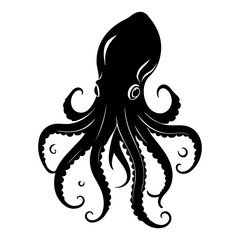 Stylized Octopus Marine Animal Silhouette Vector