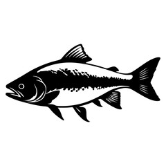 Stylized Salmon Fish Swimming Vector Illustration