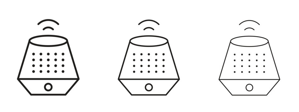 Smart speaker icon. black strokes lines vector pack for graphic work