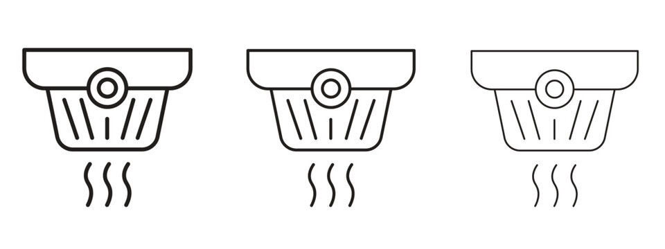 Smoke detector icon. black strokes lines vector pack for graphic work