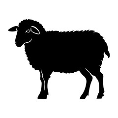 Woolly Sheep Farm Animal Silhouette Vector