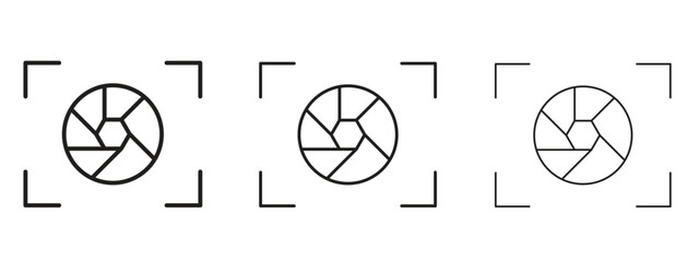 Shutter icon. black strokes lines vector pack for graphic work © Annimo