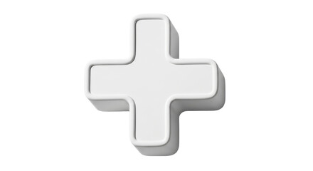 Obraz premium Isolated White Plus Sign