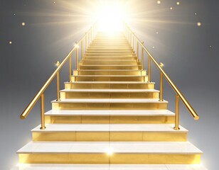 Golden steps leading to a bright light