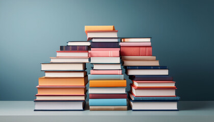 stacked books in minimalist style