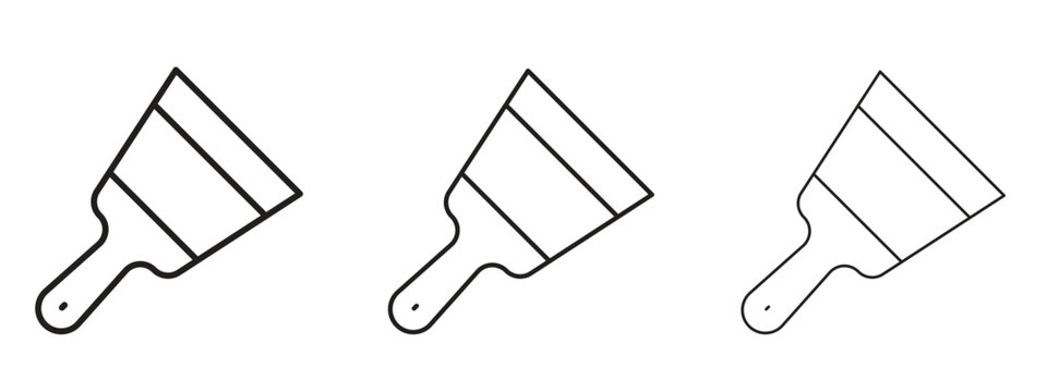 Putty knife icon. black strokes lines vector pack for graphic work
