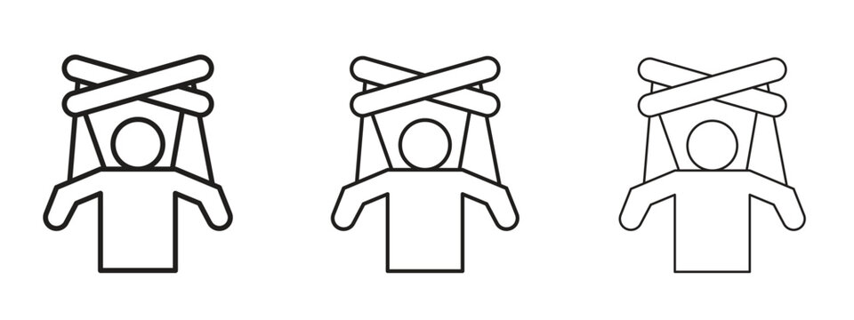 Puppet icon. black strokes lines vector pack for graphic work
