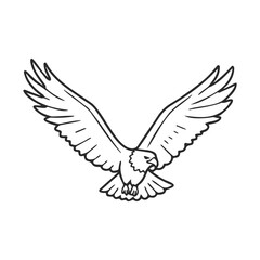Obraz premium Line art of eagle with outstretched wings