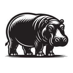 Fototapeta premium Hippo svg